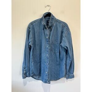 GAP teen denim shirt size 12 pearl buttons classic neutral western cowgirl
